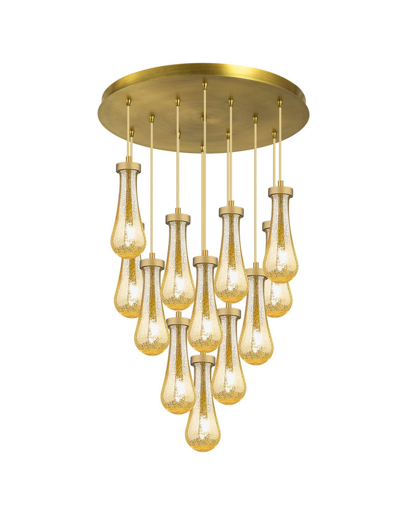 Innovations 126-451-1P-BB-G451-4ME 12 Light Pendant, Brushed Brushed Brass