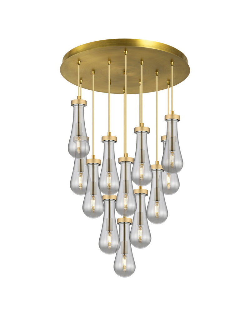 Innovations 126-451-1P-BB-G451-4SM 12 Light Pendant, Brushed Brass