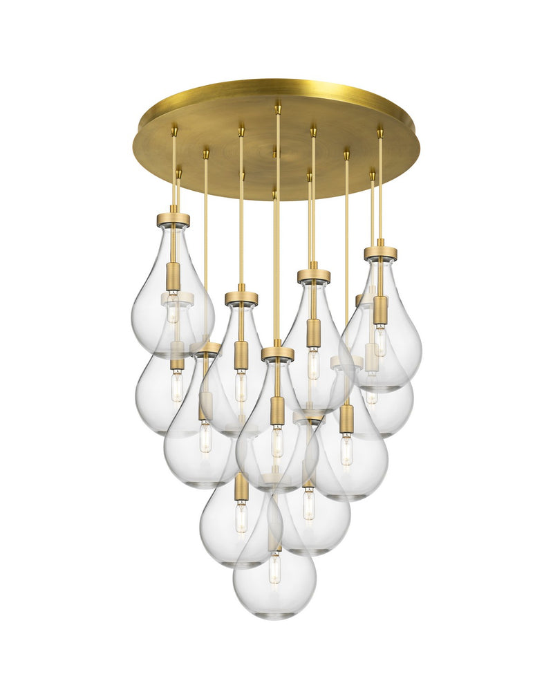 Innovations 126-451-1P-BB-G451-7CL 12 Light Pendant, Brushed Brass