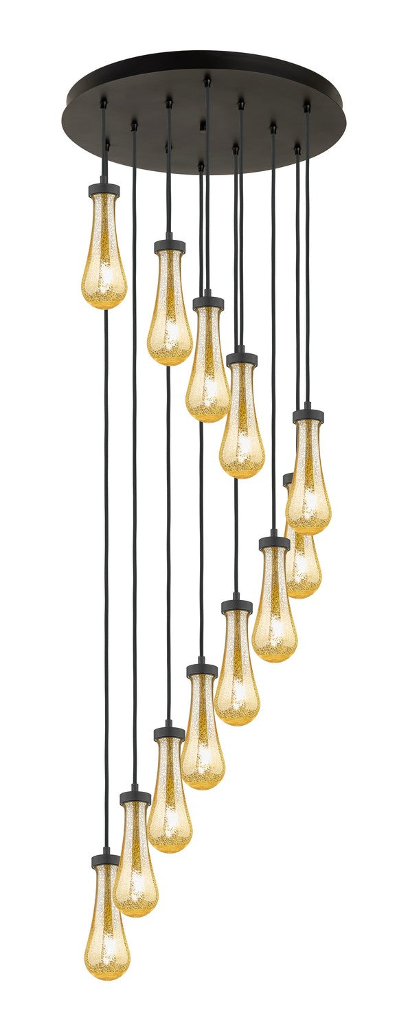 Innovations 126-451-1P-BK-G451-4ME 12 Light Pendant, Brushed Matte Black