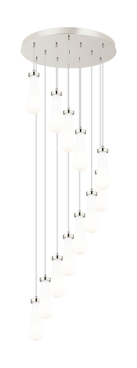 Innovations 126-451-1P-PN-G451-4GWH 12 Light Pendant, Brushed Polished Nickel