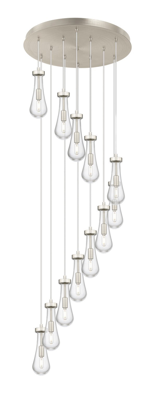 Innovations 126-451-1P-SN-G451-4CL 12 Light Pendant, Brushed Satin Nickel