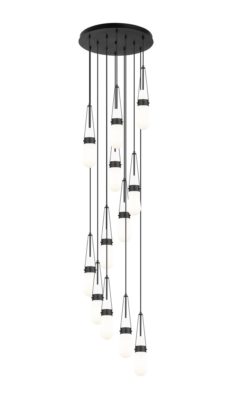 Innovations 126-452-1P-BK-G452-4GWH 12 Light Pendant, Matte Black