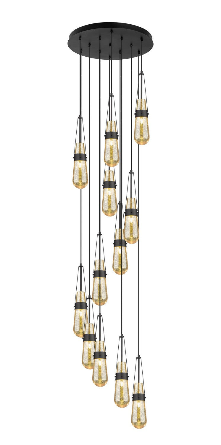 Innovations 126-452-1P-BK-G452-4ME 12 Light Pendant, Matte Black