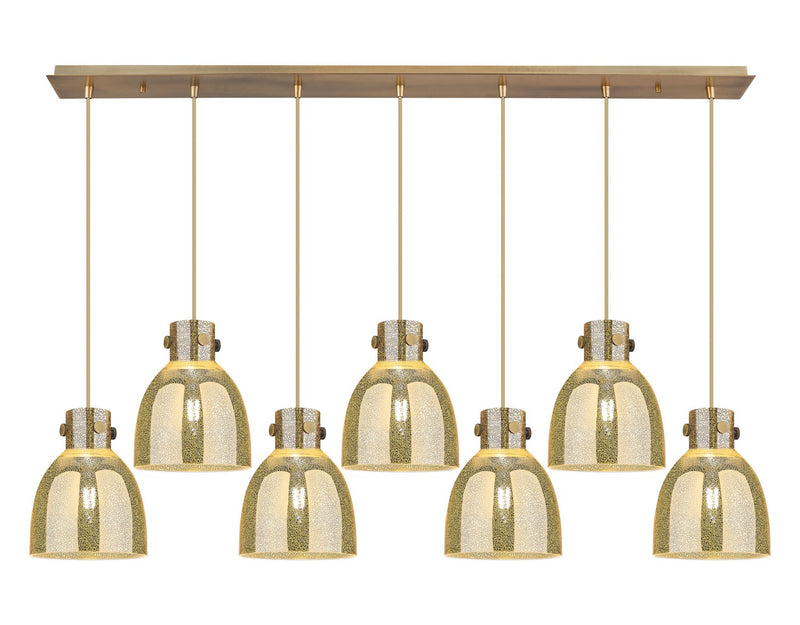 Innovations 127-410-1PS-BB-G412-8ME Seven Light Linear Pendant, Brushed Brass