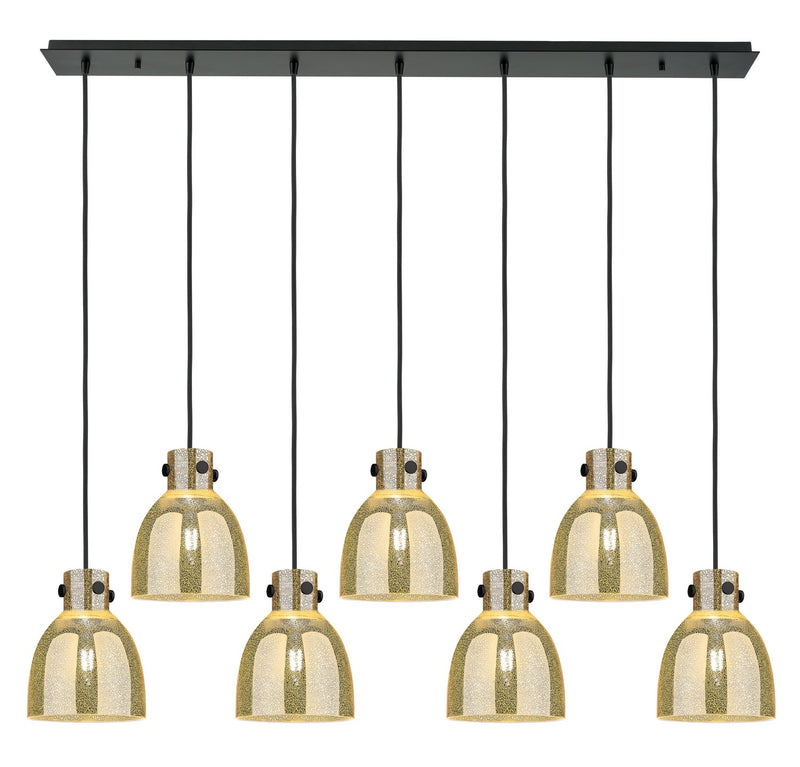 Innovations 127-410-1PS-BK-G412-8ME Seven Light Linear Pendant, Matte Black