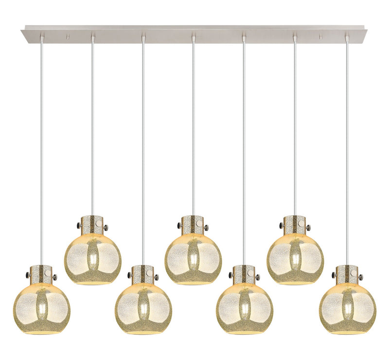 Innovations 127-410-1PS-PN-G410-8ME Seven Light Linear Pendant, Polished Nickel