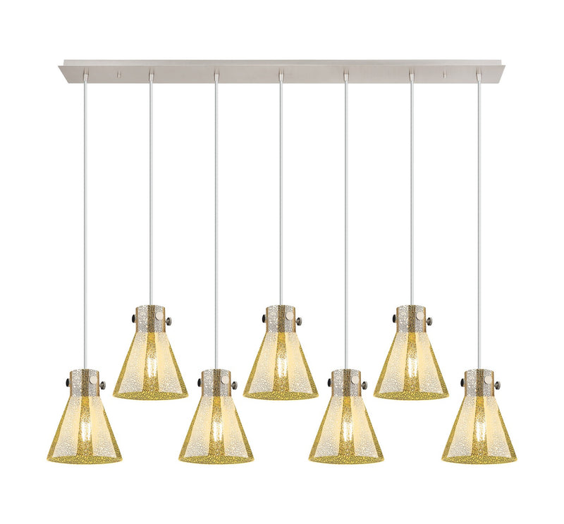 Innovations 127-410-1PS-PN-G411-8ME Seven Light Linear Pendant, Polished Nickel
