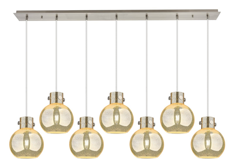 Innovations 127-410-1PS-SN-G410-8ME Seven Light Linear Pendant, Brushed Satin Nickel