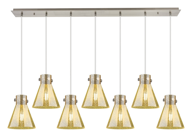 Innovations 127-410-1PS-SN-G411-8ME Seven Light Linear Pendant, Brushed Satin Nickel