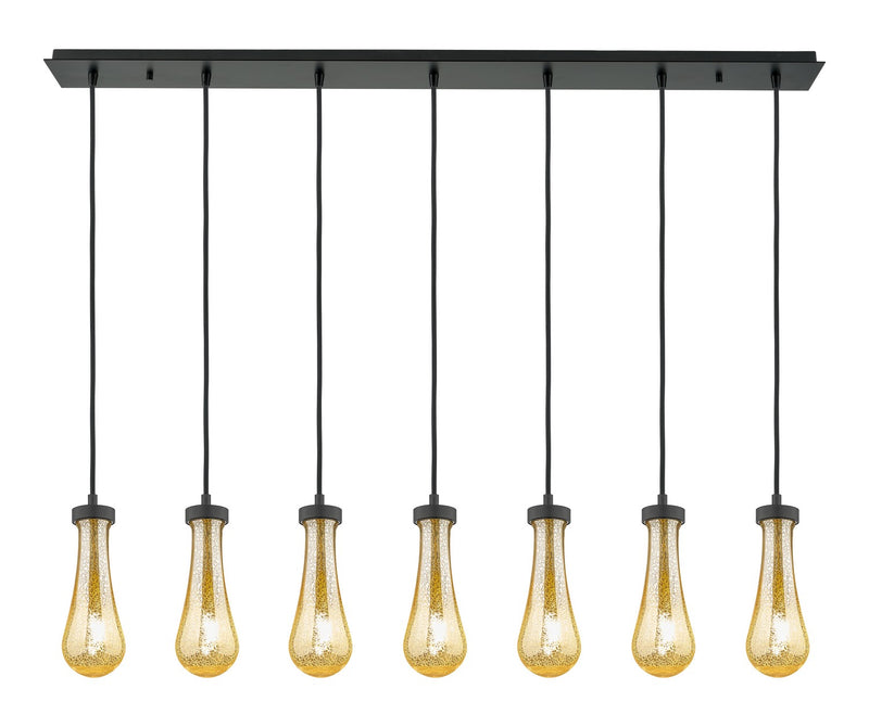 Innovations 127-451-1P-BK-G451-4ME Seven Light Linear Pendant, Brushed Matte Black