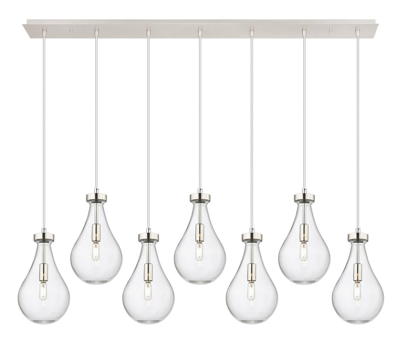 Innovations 127-451-1P-PN-G451-7CL Seven Light Linear Pendant, Polished Nickel