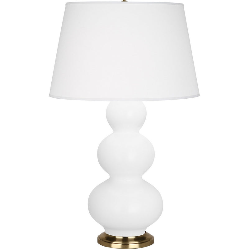 Robert Abbey MDY40 One Light Table Lamp, Matte Daisy Glazed Ceramic w/Antique Natural Brass
