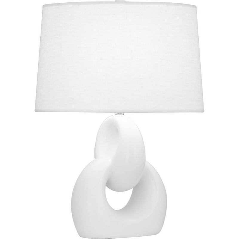 Robert Abbey MDY81 One Light Table Lamp, Matte Daisy Glazed Ceramic w/Polished Nickel