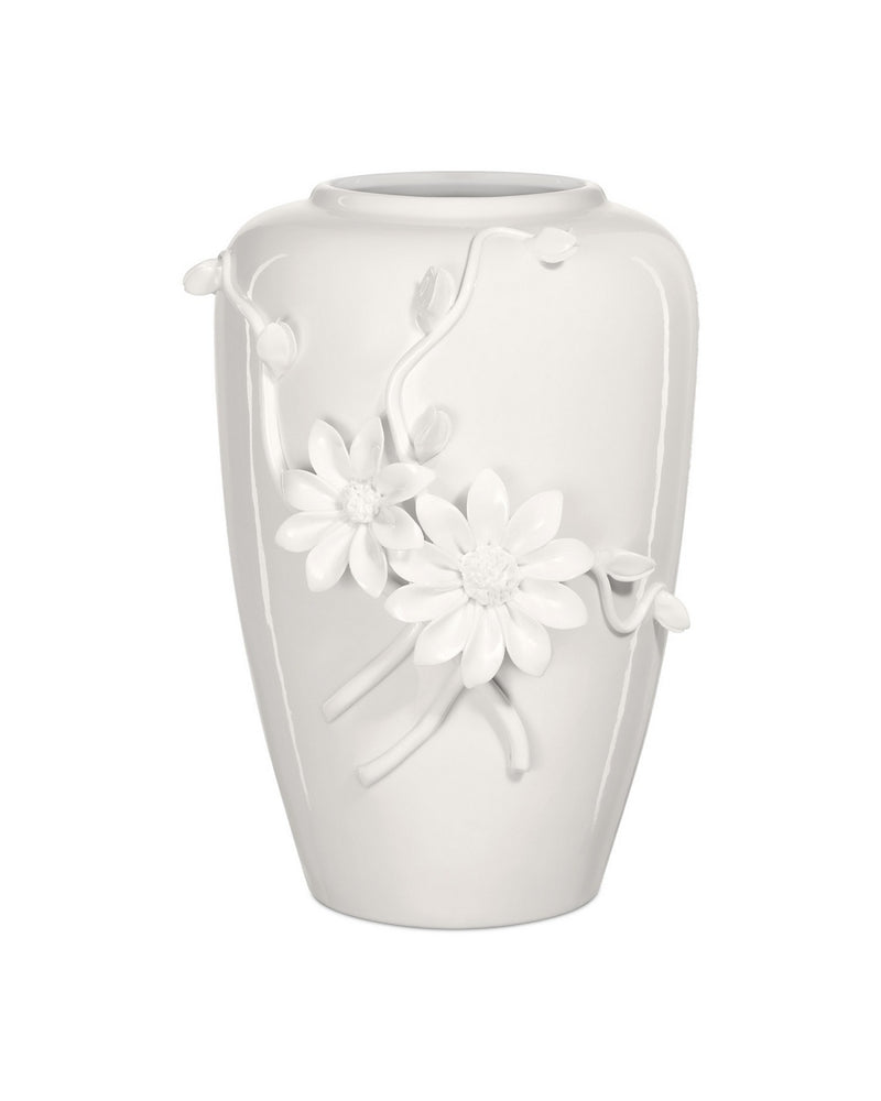 Currey and Company 1200-0983 Vase, White