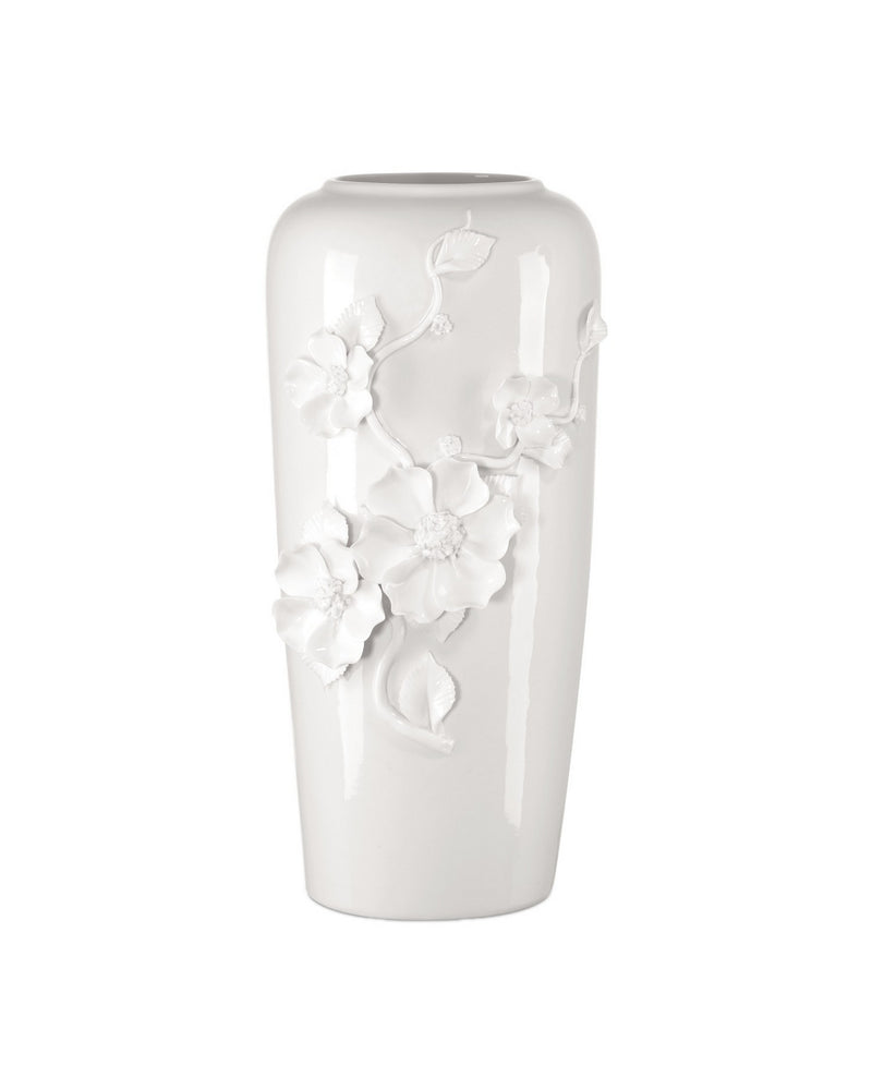 Currey and Company 1200-0984 Vase, White