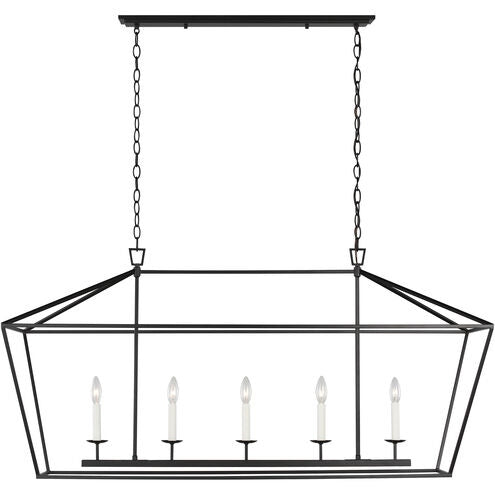 Visual Comfort Studio 6692605-112 Five Light Linear Chandelier, Midnight Black