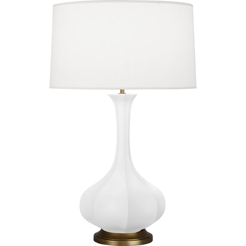 Robert Abbey MDY94 One Light Table Lamp, Matte Daisy Glazed Ceramic w/Aged Brass