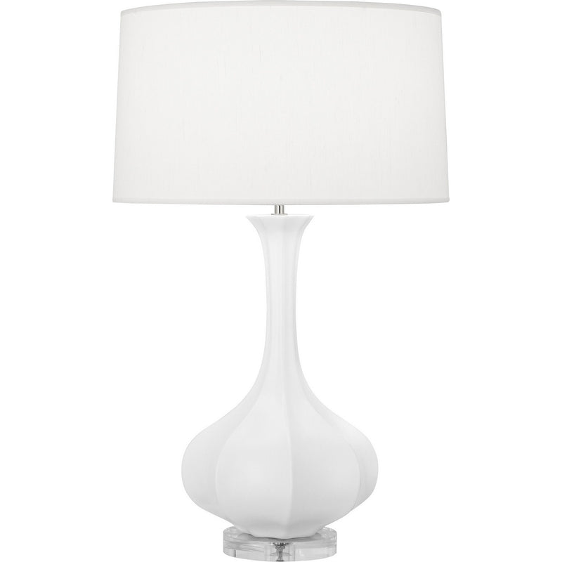 Robert Abbey MDY96 One Light Table Lamp, Matte Daisy Glazed Ceramic w/Lucite