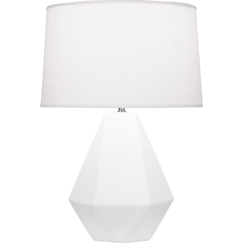 Robert Abbey MDY97 One Light Table Lamp, Matte Daisy Glazed Ceramic w/Polished Nickel