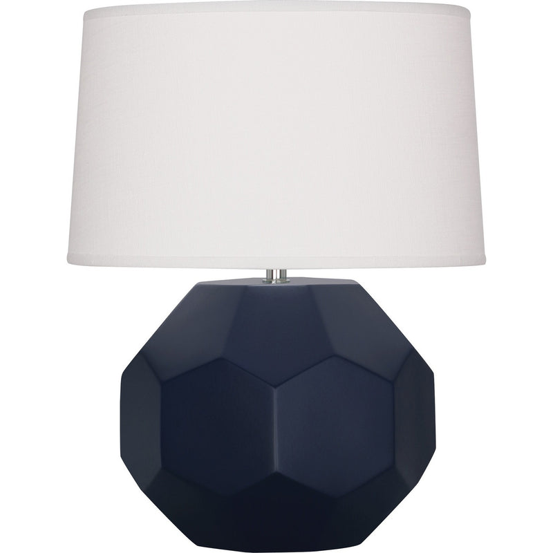 Robert Abbey MMB01 One Light Table Lamp, Matte Midnight Blue Glazed Ceramic