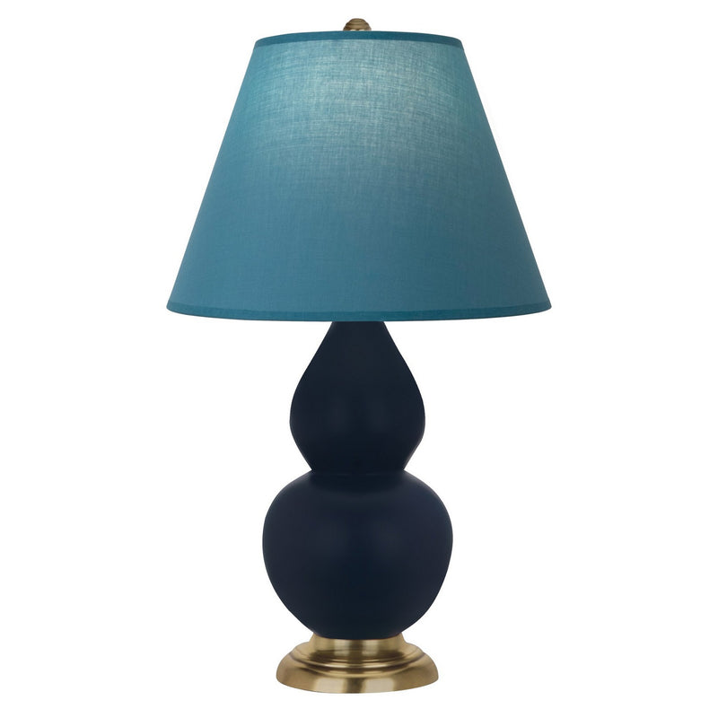 Robert Abbey MMB50B One Light Accent Lamp, Matte Midnight Blue Glazed Ceramic w/Antique Natural Brass
