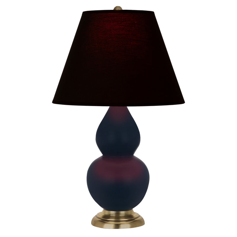 Robert Abbey MMB50K One Light Accent Lamp, Matte Midnight Blue Glazed Ceramic w/Antique Natural Brass