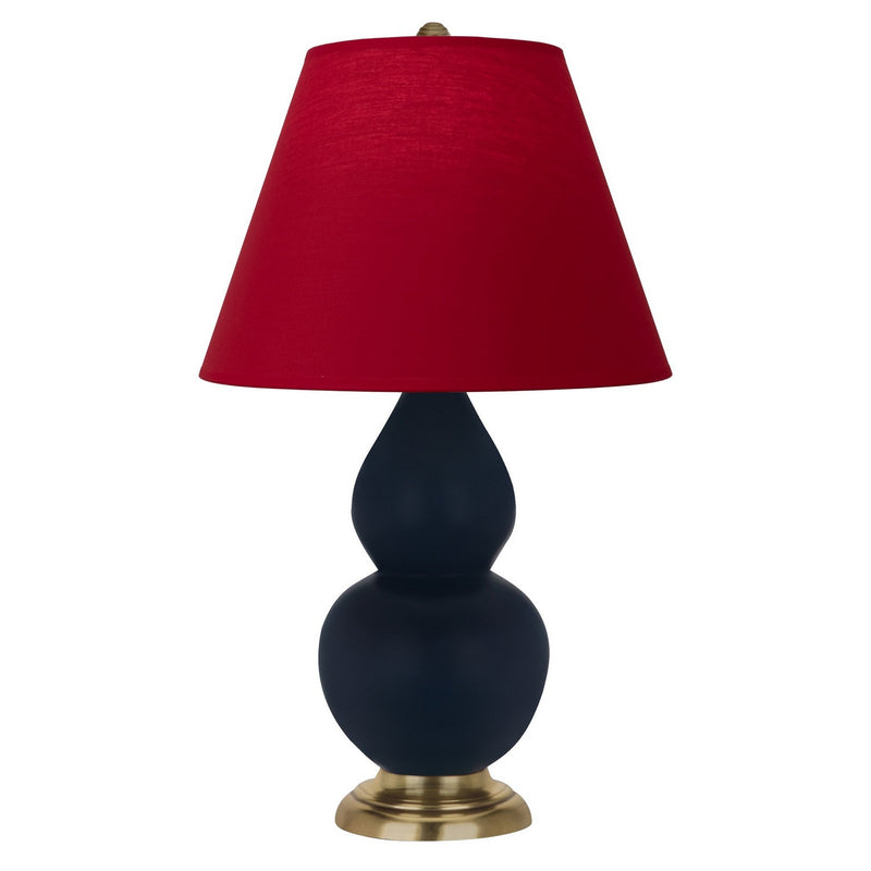 Robert Abbey MMB50R One Light Accent Lamp, Matte Midnight Blue Glazed Ceramic w/Antique Natural Brass