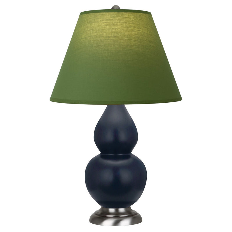 Robert Abbey MMB52G One Light Accent Lamp, Matte Midnight Blue Glazed Ceramic w/Antique Silver