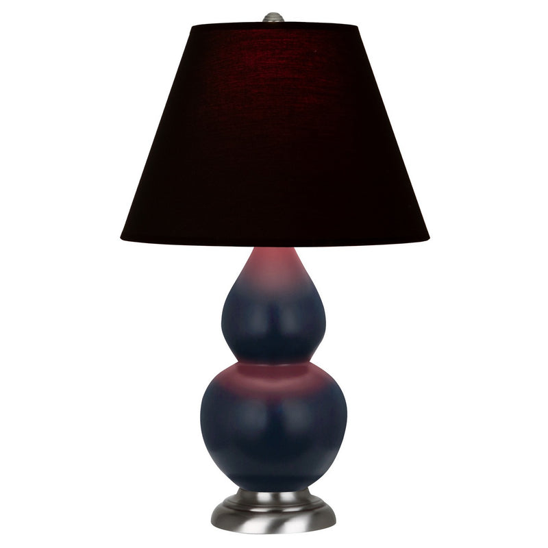 Robert Abbey MMB52K One Light Accent Lamp, Matte Midnight Blue Glazed Ceramic w/Antique Silver