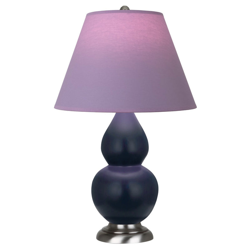 Robert Abbey MMB52L One Light Accent Lamp, Matte Midnight Blue Glazed Ceramic w/Antique Silver