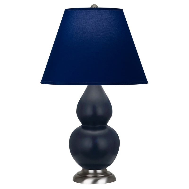 Robert Abbey MMB52N One Light Accent Lamp, Matte Midnight Blue Glazed Ceramic w/Antique Silver
