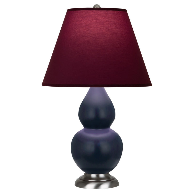 Robert Abbey MMB52P One Light Accent Lamp, Matte Midnight Blue Glazed Ceramic w/Antique Silver
