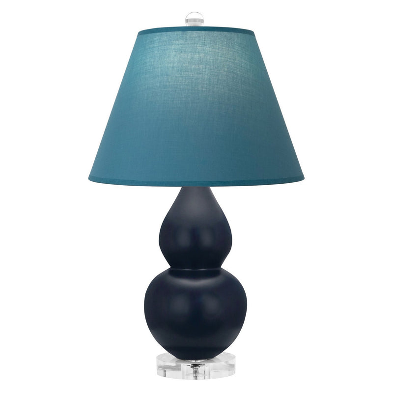 Robert Abbey MMB53B One Light Accent Lamp, Matte Midnight Blue Glazed Ceramic w/Lucite