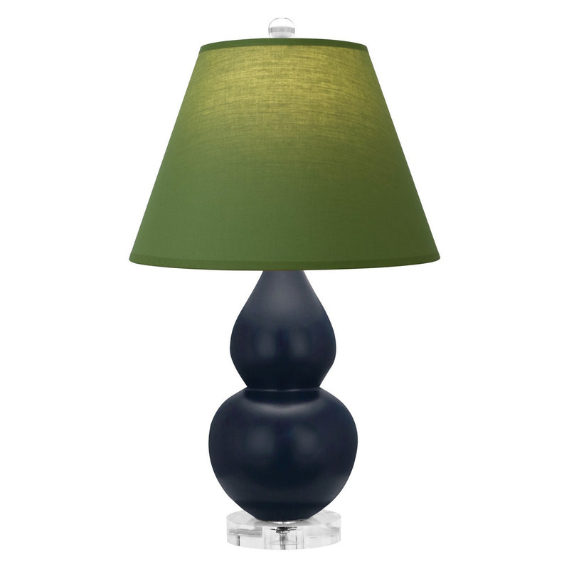Robert Abbey MMB53G One Light Accent Lamp, Matte Midnight Blue Glazed Ceramic w/Lucite