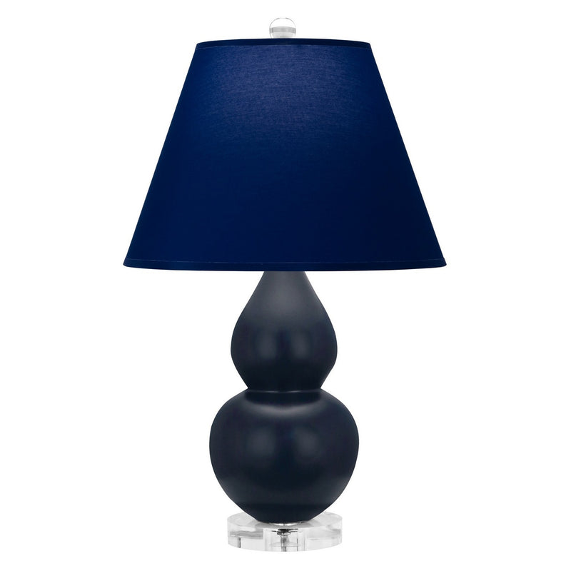 Robert Abbey MMB53N One Light Accent Lamp, Matte Midnight Blue Glazed Ceramic w/Lucite