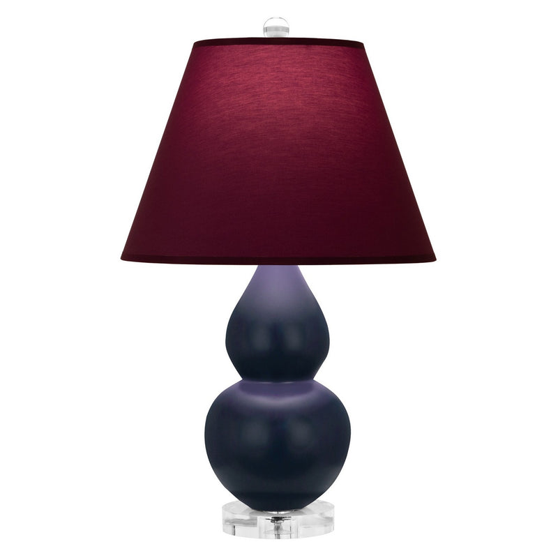 Robert Abbey MMB53P One Light Accent Lamp, Matte Midnight Blue Glazed Ceramic w/Lucite