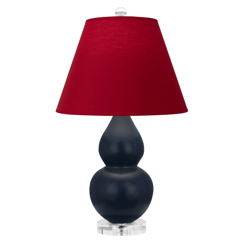 Robert Abbey MMB53R One Light Accent Lamp, Matte Midnight Blue Glazed Ceramic w/Lucite