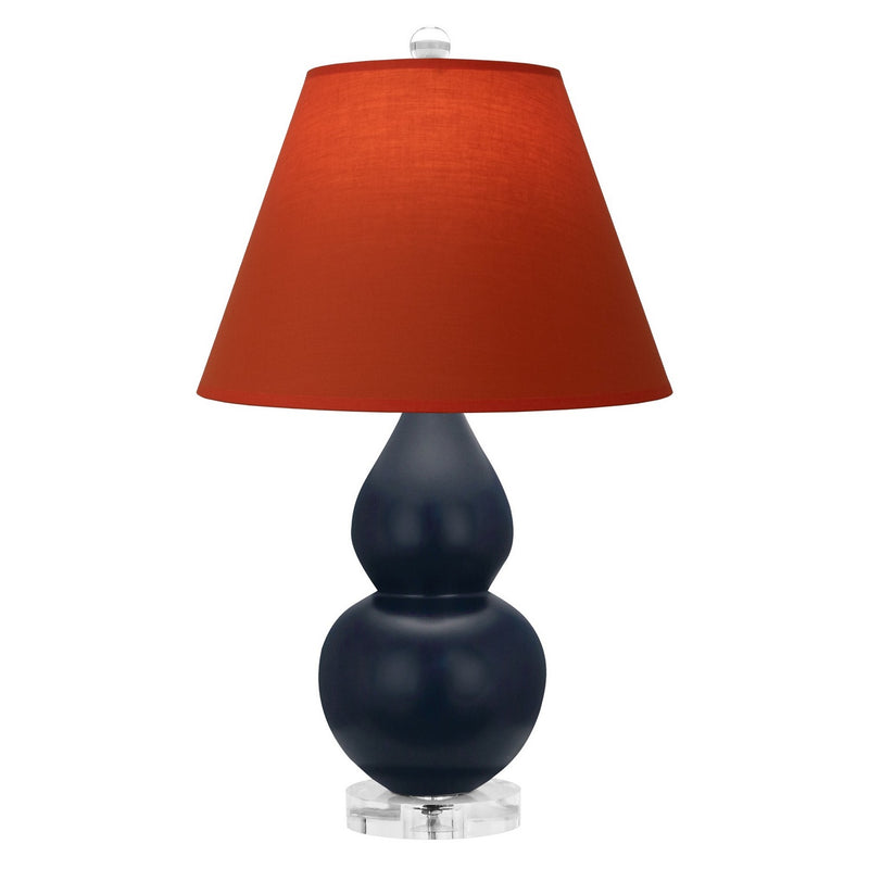 Robert Abbey MMB53T One Light Accent Lamp, Matte Midnight Blue Glazed Ceramic w/Lucite