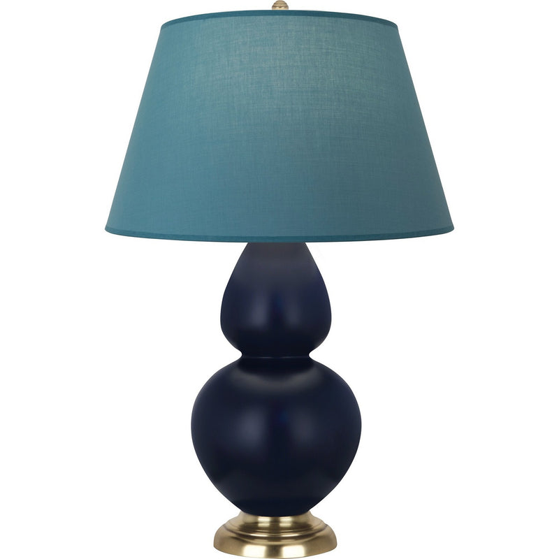 Robert Abbey MMB55B One Light Table Lamp, Matte Midnight Blue Glazed Ceramic w/Antique Natural Brass