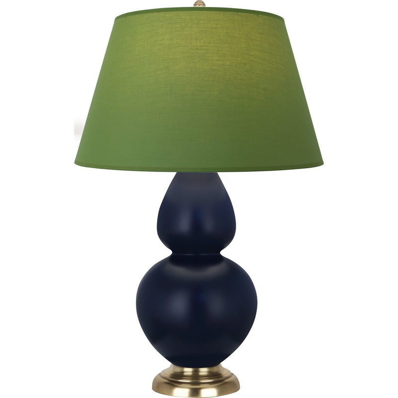 Robert Abbey MMB55G One Light Table Lamp, Matte Midnight Blue Glazed Ceramic w/Antique Natural Brass