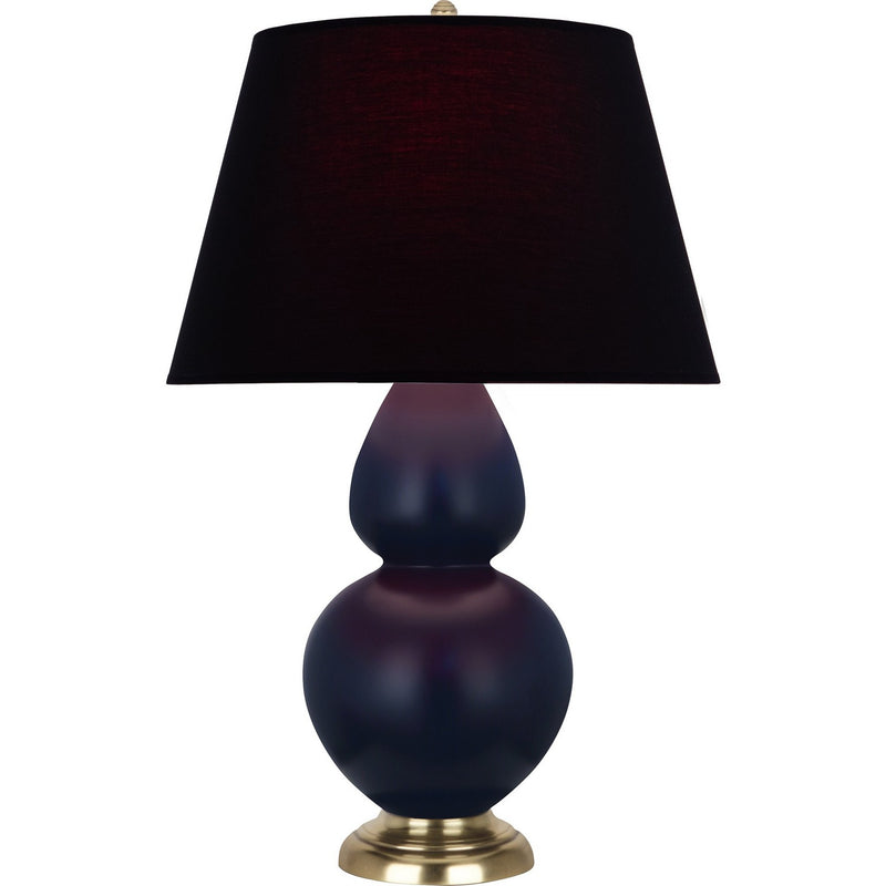Robert Abbey MMB55K One Light Table Lamp, Matte Midnight Blue Glazed Ceramic w/Antique Natural Brass