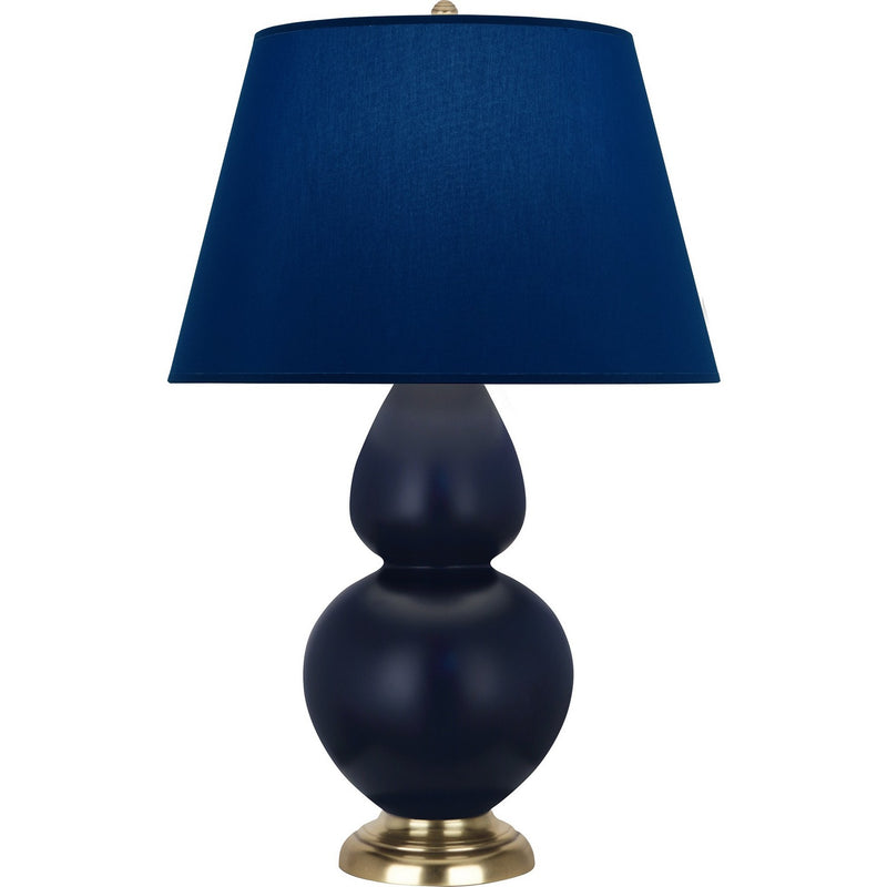 Robert Abbey MMB55N One Light Table Lamp, Matte Midnight Blue Glazed Ceramic w/Antique Natural Brass