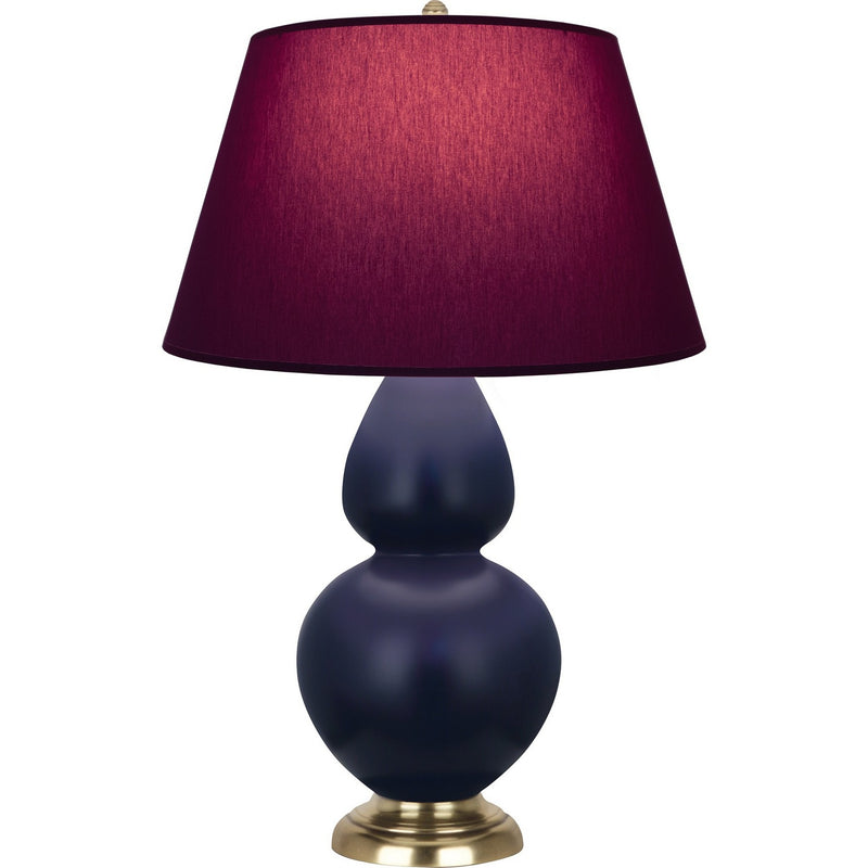 Robert Abbey MMB55P One Light Table Lamp, Matte Midnight Blue Glazed Ceramic w/Antique Natural Brass