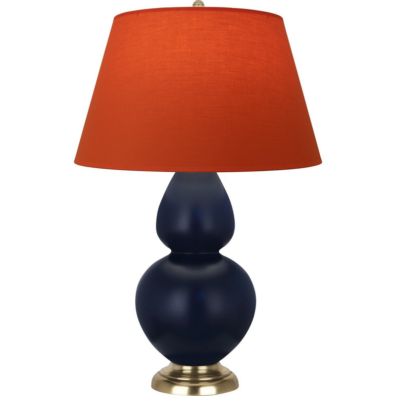 Robert Abbey MMB55T One Light Table Lamp, Matte Midnight Blue Glazed Ceramic w/Antique Natural Brass