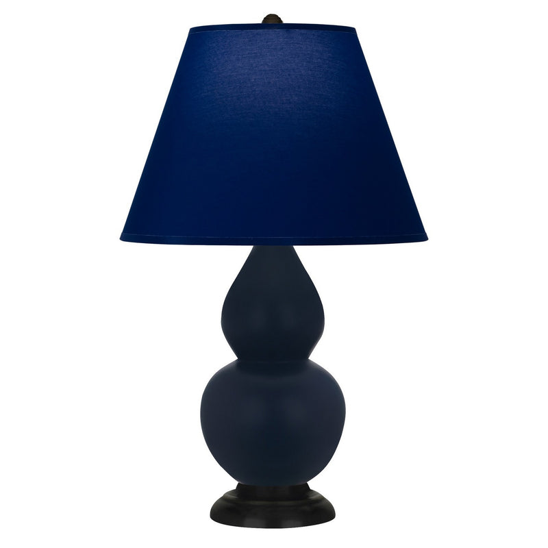 Robert Abbey MMB57N One Light Table Lamp, Matte Midnight Blue Glazed Ceramic w/Deep Patina Bronze