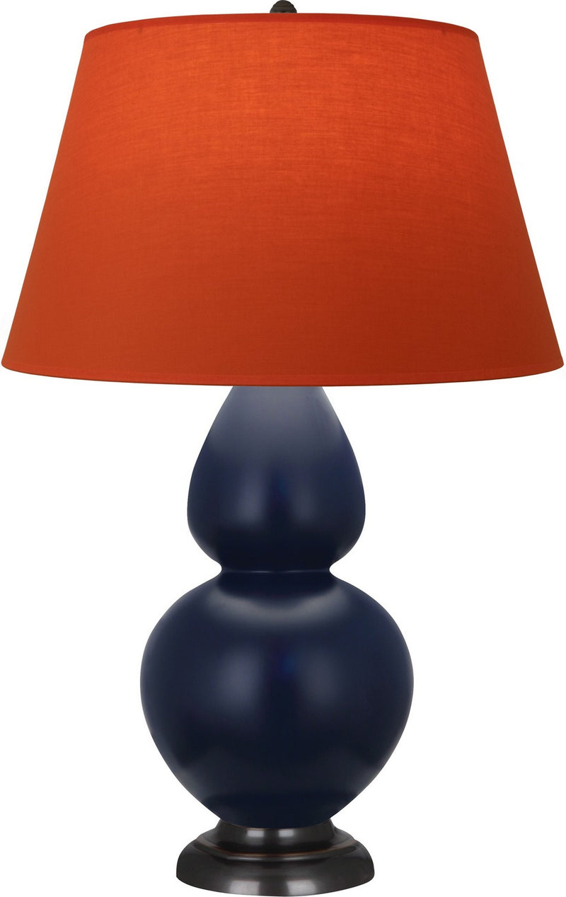 Robert Abbey MMB57T One Light Table Lamp, Matte Midnight Blue Glazed Ceramic w/Deep Patina Bronze