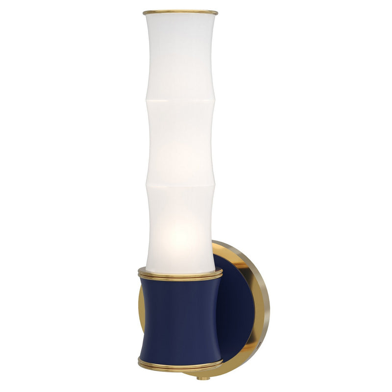 Robert Abbey MMB68 One Light Wall Sconce, Matte Midnight Blue w/Modern Brass