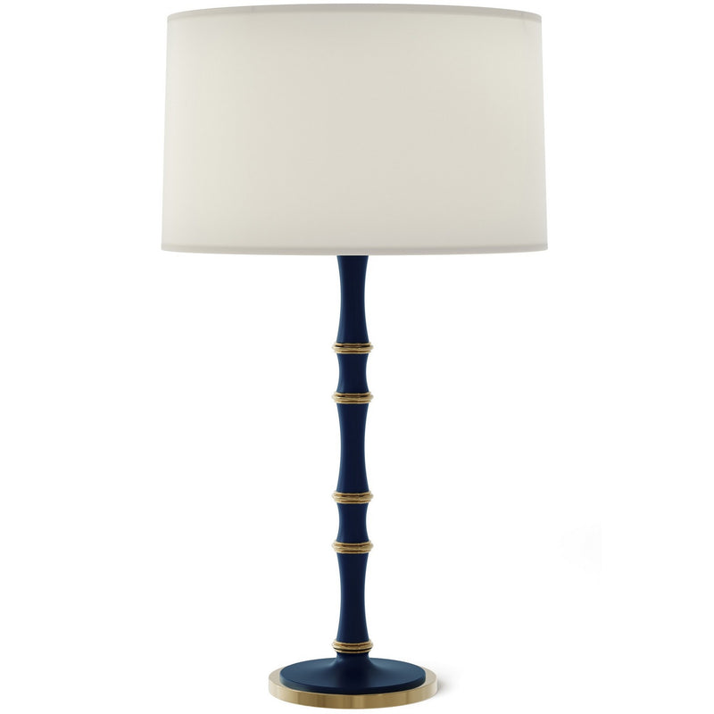 Robert Abbey MMB71 One Light Table Lamp, Matte Midnight Blue w/Modern Brass