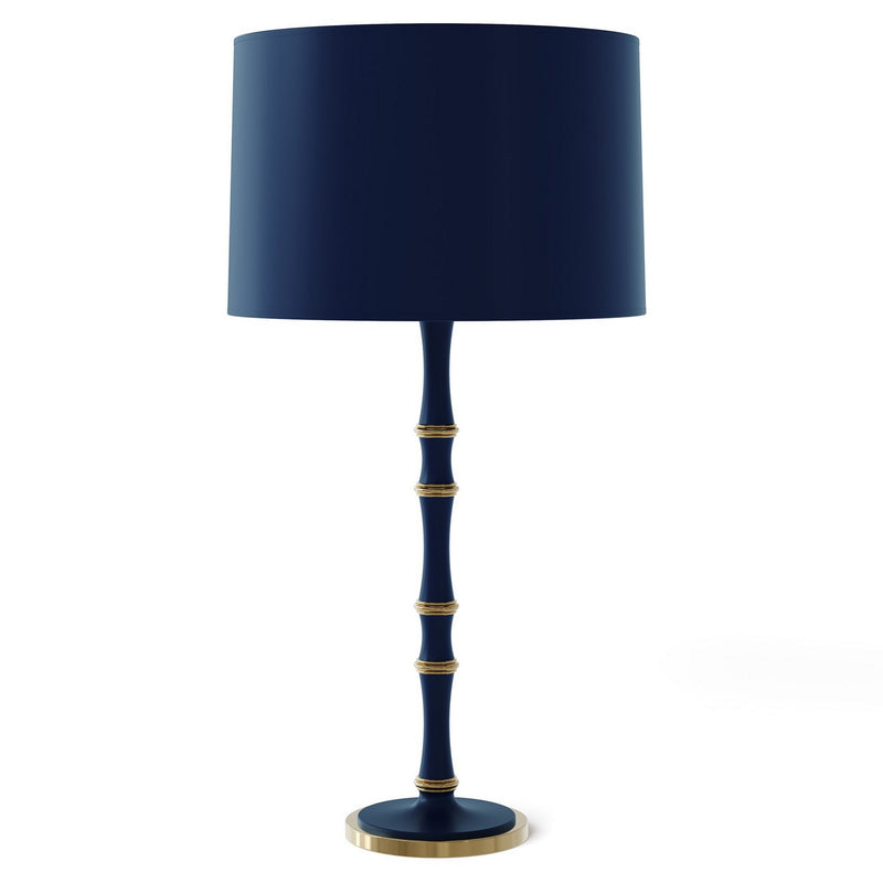 Robert Abbey MMB71X One Light Table Lamp, Matte Midnight Blue w/Modern Brass